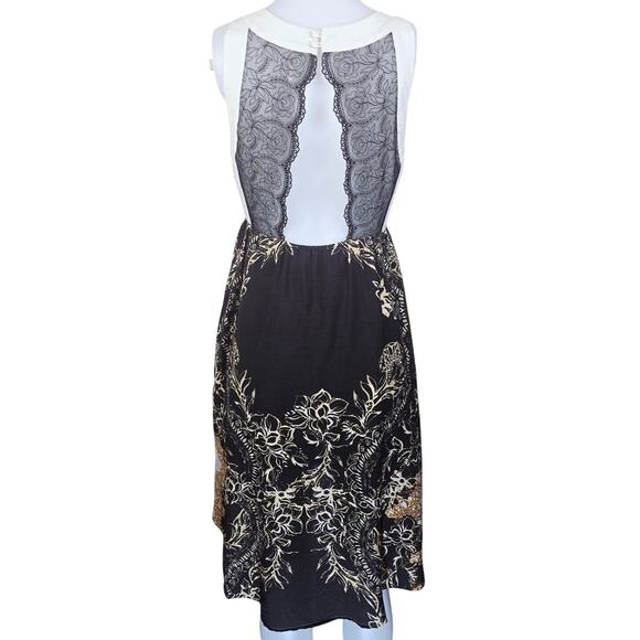 Free People Brown Tan Floral Leaf Lace High Low Women's Dress S - Picture 4 of 6